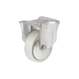 Mecanarte 125/N – Rodízio fixo com suporte em aço de rodas em poliamida 6 com cubo liso