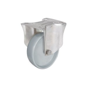 Mecanarte 125/PNS – Rodízio fixo com suporte em aço de rodas em polipropileno com cubo liso