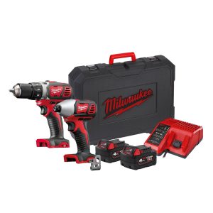Milwaukee M18 BPP2D-402C – Powerpack M18 com berbequim aparafusador e aparafusadora de impacto – 4933447126