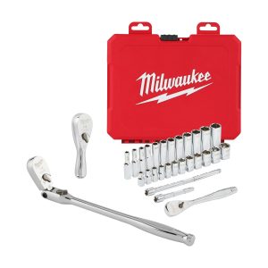 Milwaukee – kit roquete manual 1/4″ + 28 pçs chaves caixa