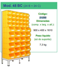 Suc – suporte simples – caixas de stock – pés metal – 48BC – 21250